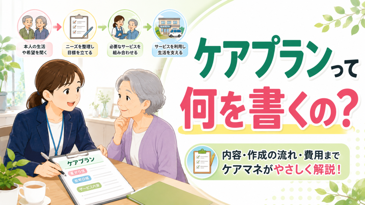 ケアプランの内容・作成の流れ・費用を解説