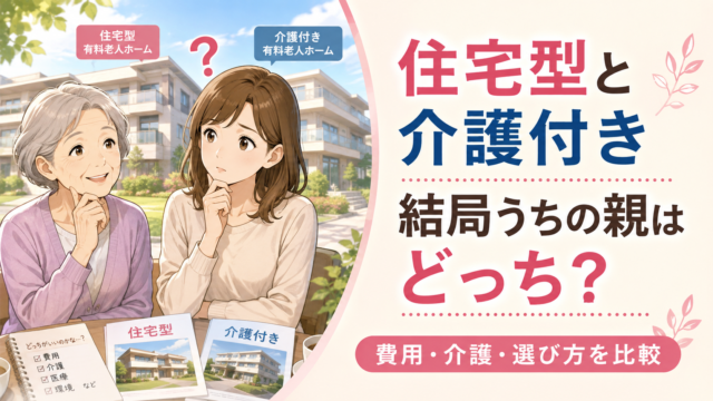 住宅型有料老人ホームと介護付き有料老人ホームの違いと選び方