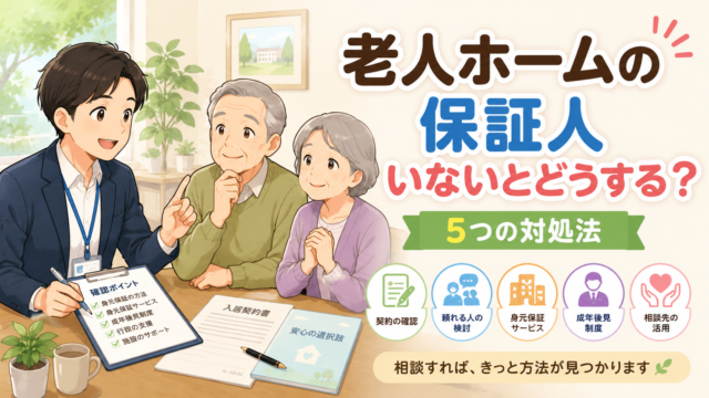 老人ホームの保証人がいないときの対処法と身元保証
