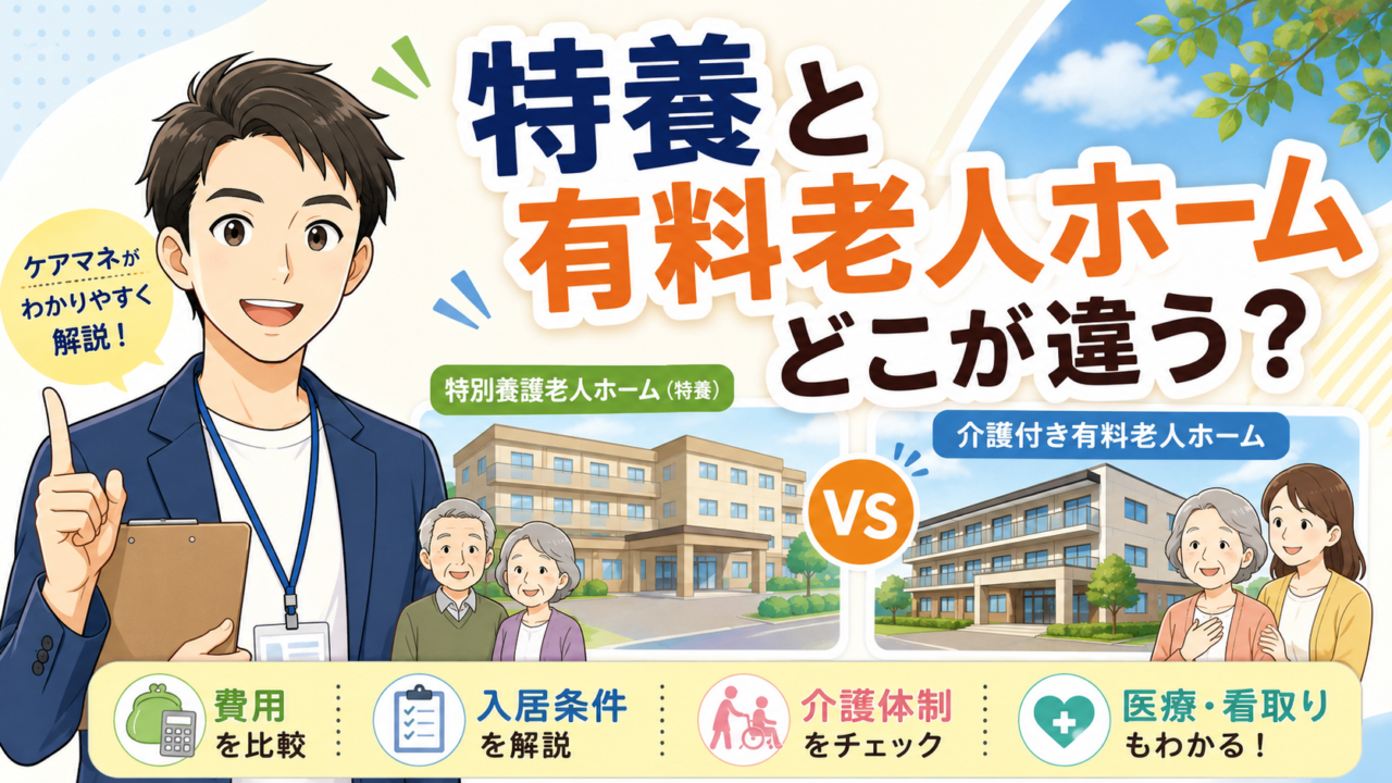 特養と有料老人ホームの違いを比較