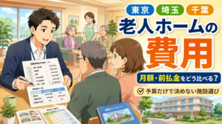 東京・埼玉・千葉の老人ホーム費用と月額利用料・前払金の比較