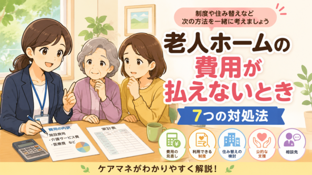 老人ホームの費用が払えないときの7つの対処法