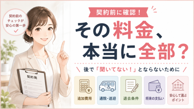 老人ホーム契約前に確認したい料金・通院・退去条件など10項目