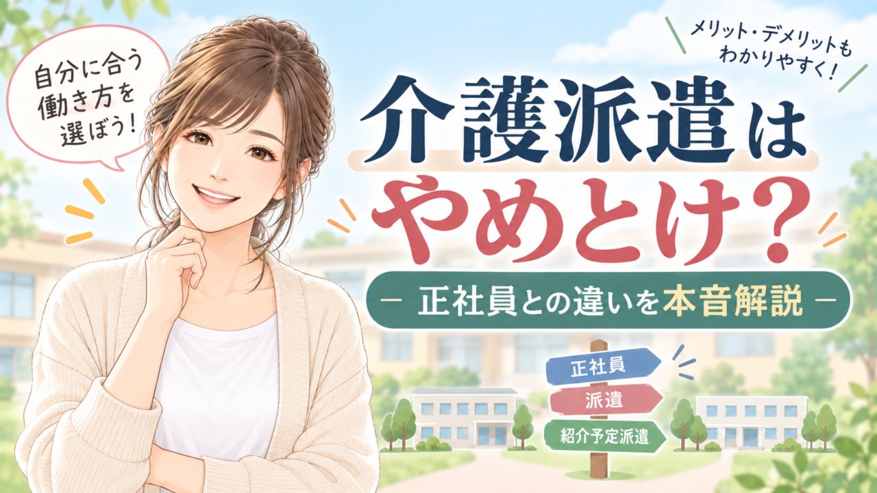 介護派遣はやめとけ？正社員との違いを介護福祉士が解説