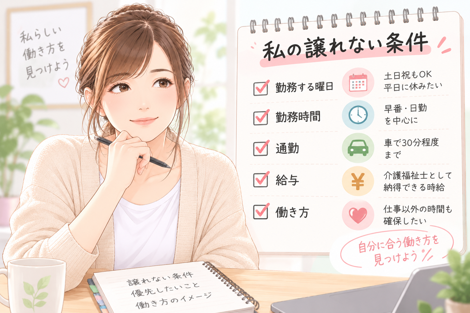 介護派遣で働くための譲れない条件を整理する介護職