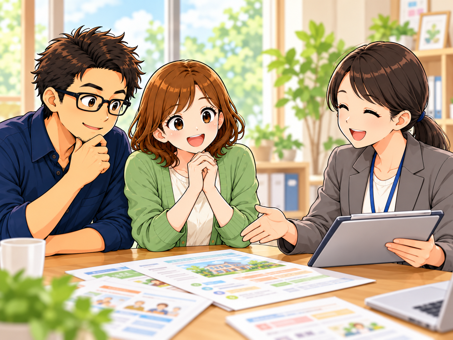 自分の親を別のケアマネに任せる選択肢を相談する夫婦のイラスト